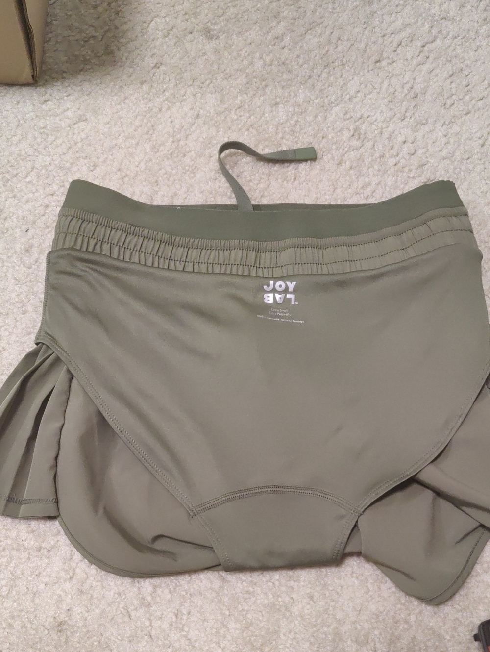 JoyLab Olive Green Athletic Shorts Side Pleats Drawstring Y2K Hippie Sports Retr - Picture 14 of 14